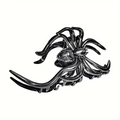 Pinza de pelo de araña en metal negro minimalista con acabado brillante sobre fondo blanco - Negro
