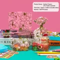 Transparent gift bag with golden floral patterns and wire ties for candy packaging - Golden Flower Style - Small