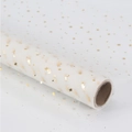 Starry moon gold stamping white mesh fabric roll for floral wrapping and decoration - 50cm*5 Yards/Roll / White