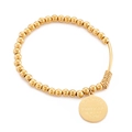 Elastisches Perlenarmband in Gold mit graviertem Love Today Anhänger und Metallrohr - Gold