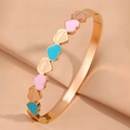 【157】rose Gold Heart Bangle With Oil Droplets