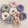 Set of 9 soft plush scrunchies in assorted pastel colors for autumn and winter - 1168H Recommended 9-Piece Value Set