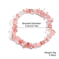 Bohemian elastic bracelet featuring natural pink strawberry quartz stones with dimensions - Watermelon Crystal Elastic