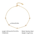 Elegant 18K gold-plated stainless steel necklace with a sparkling 5.9mm diamond pendant - Full Zirconia Disc Necklace (YYN025141)