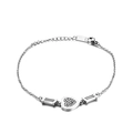 Bracciale a catena argento con pendente a cuore in cristalli e incisione A Love Story - Bracciale Inciso a Cuore / Colore Acciaio (KB117444-KSP)