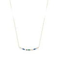 Elegante collar de plata de ley S925 con piedras preciosas multicolores en acabado dorado - Plata 925 / Dorado