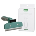 Histo tree dark green deshedding tool for dogs and cats with ergonomic handle and box - Size L (100mm Blade) / Dark Green
