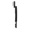 Détail de l'outil de maquillage double avec peigne en métal et brosse à sourcils en nylon - Dents Argentées Pliables Double Face-Noir