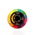 Interactive color wheel enamel brooch in creative multi-color rotating dial design - Color Theory Brooch / Color Wheel
