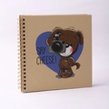 6-inch spiral-bound brown kraft scrapbook with 'SAY CHEESE' cartoon puppy design - Dog Style B (SAY CHEESE!)