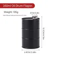 Petaca de 350ml en acero inoxidable negro mate estilo barril para acampada libre - 350ml Negro