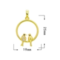 18K vergoldeter Vogel-Anhänger mit Kristallen, 25mm x 19mm für die Schmuckherstellung - Gold - Vogel 1646