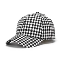 Klassische Baseballkappe mit schwarz-weißem Hahnentritt-Muster in stilvollem Design - Einheitsgröße (56-60cm) / Schwarz Weiß Hahnentritt (D)