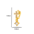Detail shot of gold huggie hoop earring with cross and cubic zirconia charm 1.45cm height - Cross Drop Design (5#) / Gold Yellow