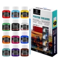 12-color poster paint set 25ml bottles with brush for art and professional painting - 12-Color Poster Paint
