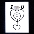 Healing card with heart-shaped clear quartz crystal and minimalist line art drawing - Agate