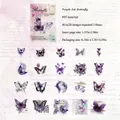 Purple Ink Butterfly PET stickers pack with 40 holographic pieces for journaling - Purple Ink Butterfly