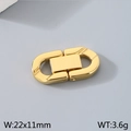 Golden stainless steel U-shape Cuban clasp for jewelry DIY, size 22x11mm, 3.6g weight - 22x11mm