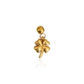 Polished golden stainless steel clover pendant charm for DIY jewelry accessories - D12-Four Leaf Clover Style