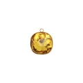 Détail d'un pendentif carré avec pierre de naissance jaune et cadre doré en acier inoxydable - Jaune Clair (Couleur 11)