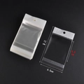 Clear self-adhesive jewelry bag with hang hole measuring 6.5 x 12 cm for retail packaging - 6.5*9+3 (White Pearl) / 100 Pcs/Pack
