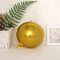 Spherical 4D gold aluminum foil balloon with metallic mirror finish for party decoration - 4D Sphere Gold / 10"