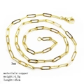 3mm wide golden copper necklace chain 45cm length displayed on a white background - Oval Link Chain