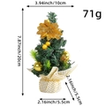 Mini-Weihnachtsbaum mit goldener Blume und Zapfen, 20cm Tischdekoration Variante - Gold Stil