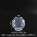 7,5 cm hochtransparente Silikonform Kugel für DIY-Harzschmuck und Bastelprojekte - 7.5cm