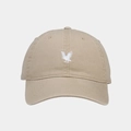 Close-up of eagle embroidery on khaki cotton baseball cap with fine stitching detail - Adjustable / Khaki