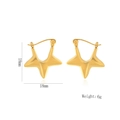 Detail of 18mm golden irregular star earrings showing precise dimensions and 6g weight - 1171 Gold (Star Shape)