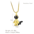 Hip hop astronaut pendant necklace in gold finish with sleek black visor on snake chain - Gold