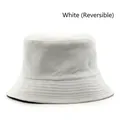 Cappello da pescatore bianco reversibile in velluto a coste da donna con design texture - Bianco (Reversibile)