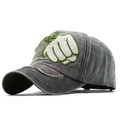 Berretto da baseball vintage in cotone lavato grigio antracite con ricamo ed effetto usurato - Verde Militare