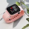 Pink sports LED digital watch with heart rate and step tracker on curved screen - Pink