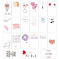 Collectie romantische lunchboxbriefjes met schattige illustraties en liefdesquotes - Lunchbox-notities voor koppels (G018)