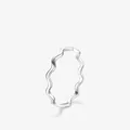 Minimalistischer S925 Sterling Silber Wellenring mit glattem Finish und kurvigen Linien - US-Größe 3,5 / Silber