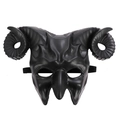 Black 3D devil horn mask with spiral details for Halloween cosplay and masquerade parties - Black Style (WHDDT202103)
