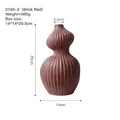 Jarrón de cerámica terracota con rayas verticales, diseño moderno de calabaza, 25cm - Mediano / Rojo Ladrillo