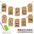 DIY Christmas Diamond Painting Kit with 10 festive hangers, colorful gems and tools - Style 1