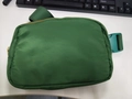 Waterproof green nylon belt bag with matching strap and durable buckle closure - Dark Green