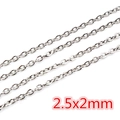 Silver stainless steel chain link for DIY jewelry, 2.5x2mm specification detail - CH-18 (2.5x2mm) / Steel