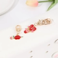 Pink heart and red lips enamel lobster clasp charms for Valentine gift keychain - Heart Hot Air Balloon
