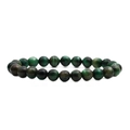 Pulsera de cuentas de ojo de tigre verde natural con efecto ojo de gato sobre blanco - 8mm Ojo de Tigre Verde