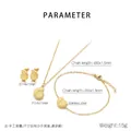 Dimensiones detalladas del conjunto de joyas de concha dorada collar pendientes y pulsera - Dorado (KS222286-HR)