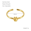 Anello regolabile in acciaio inossidabile placcato oro 18K con motivo a zampa - Stile Zampa di Gatto (598)