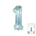 Blue laser metallic number 1 foil balloon in 40 inch size with retail card packaging - 40-inch Jelly Blue With Paper Card