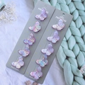 Macro detail of purple gradient butterfly hair clips arranged on a handmade princess card - 5# Large Butterfly Hair Clips - 10Pcs Set