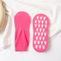 Pink non-slip trampoline socks for adults and children with white anti-skid grip patterns - Adult Size (EU 35-42) / Rose Red