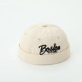 Detailed embroidery of Boston 1987 on a beige twill cotton brimless docker hat - Boston - Beige / 52cm (2-5 Years)